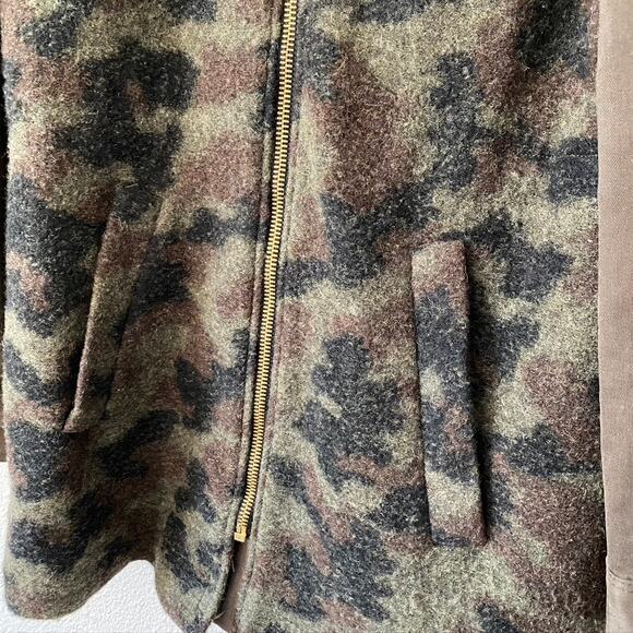 Zara Trafaluc Camouflage Military Outerwear Mixed Media Jacket Womens Small - Picture 3 of 11